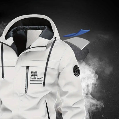 Herren wasserdichte Jacke mit abnehmbarem Kapuze und Taschen