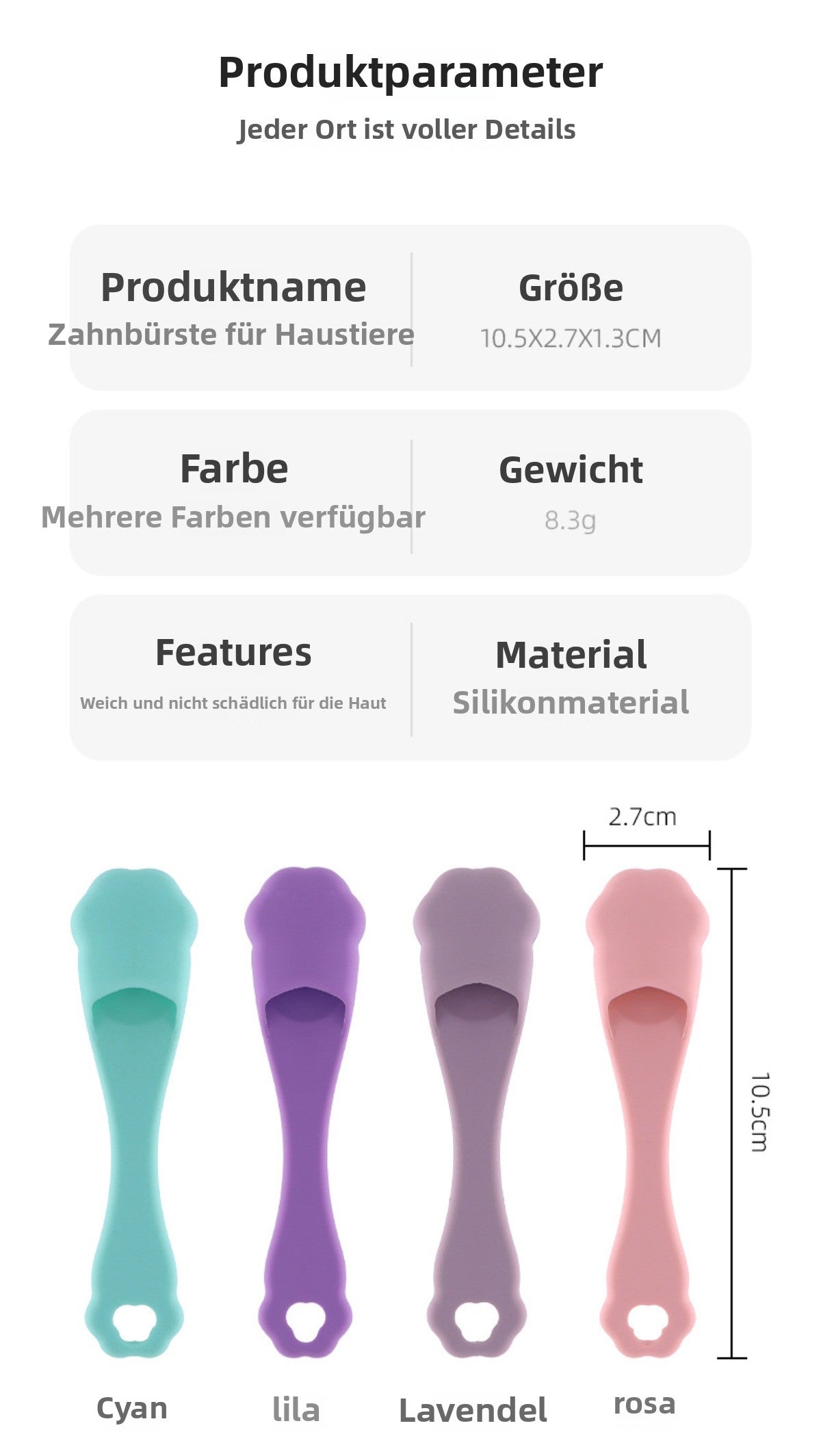 Sandsberg | Silikon-Zahnbürste für Haustiere