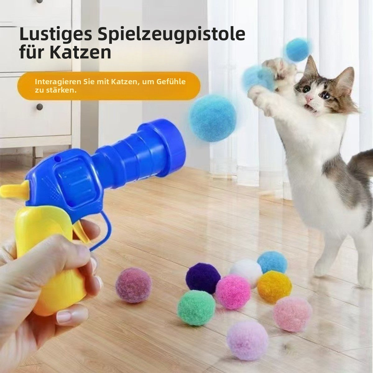 Sandsberg | Pom-Pom-Schießpistole stilles Katzenspielzeug