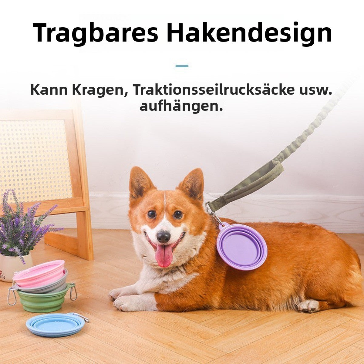 Sandsberg | Faltbarer Silikon-Trinknapf für Haustiere im Freien