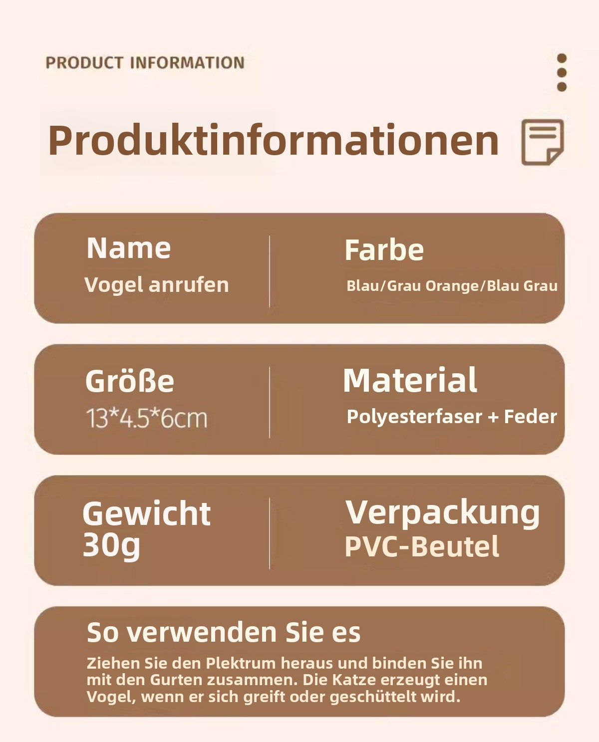Sandsberg | Simuliertes Vogelgeräusch-Haustierspielzeug