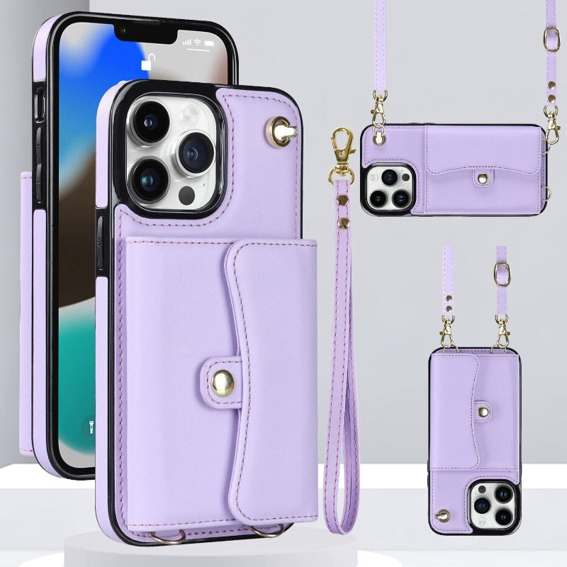 Leder Schultertasche mit Tragetasche und Lanyard für das iPhone